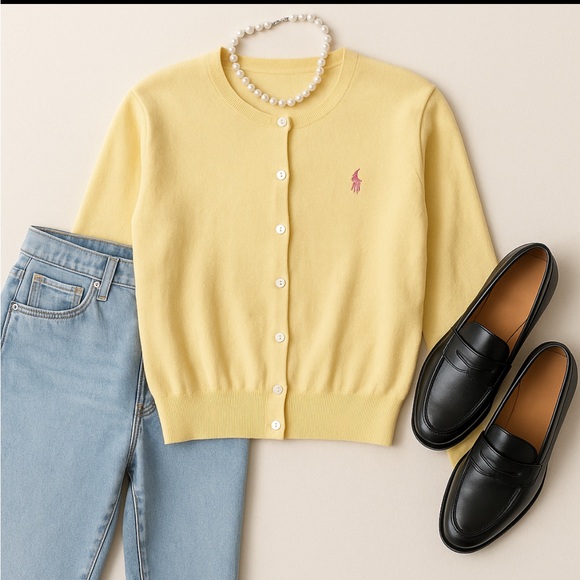 Polo by Ralph Lauren Light Yellow Cardigan - Picture 1 of 6